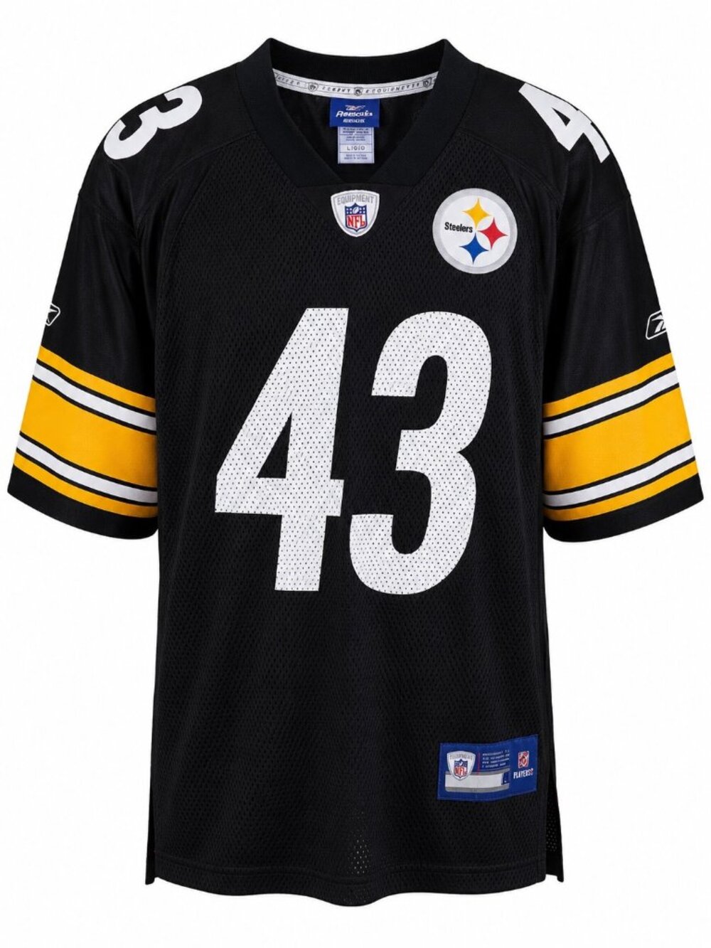 Reebok NFL Equipment Troy Polamalu #43 Pittsburgh Steelers Black Jersey Mens M N